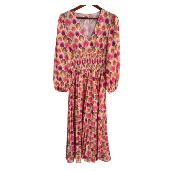 Traffic People Pink Long Sleeve V-Neck Sundress - Picture 2 of 10